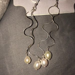 Pearl sterling silver ear rings